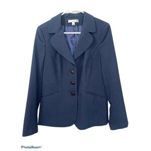 CASLON Navy Blue Blazer Jacket Womens 10 3 Buttons